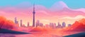 Toronto city skyline at sunset Royalty Free Stock Photo