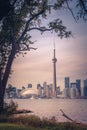 Toronto city during sunset from Toronto Central Island