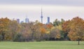 Toronto cityscape with skyscrapers and grey sky on the background. Royalty Free Stock Photo