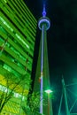 Toronto CN Tower at night.