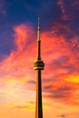 Toronto and CN Tower at sunset, Canada Royalty Free Stock Photo