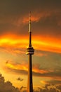 Toronto and CN Tower at sunset, Canada Royalty Free Stock Photo