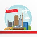 Toronto detailed silhouette. Trendy vector illustration, flat style.