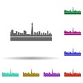 Toronto detailed skyline multi color icon. Simple glyph, flat vector of cities icons for ui and ux, website or mobile application Royalty Free Stock Photo