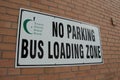 toronto district school board no parking bus loading zone sign printed in black Royalty Free Stock Photo