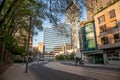 Toronto downtown, Business buildings, empty roads, lockdown period, Covid-19, evening time