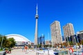 Toronto Downtown Marina With CN Tower and Rogers Centre Royalty Free Stock Photo