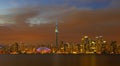 Toronto downtown Skyline at twilight in Ontario, Canada