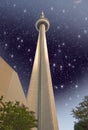 TORONTO - JUN 29: Sky colors over CN Tower on a summer day, June Royalty Free Stock Photo