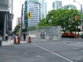 TORONTO - JUNE 23, 2010 - The police barricades around the Metro Convention Center during the G20 protests in Toronto, Ontario, Ca