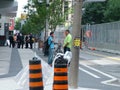 TORONTO - JUNE 23, 2010 - The police barricades around the Metro Convention Center during the G20 protests in Toronto, Ontario, Ca