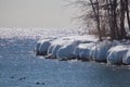 Toronto lake frozen shoreline