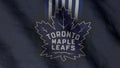 Toronto Maple Leafs hockey club flag waving in the Wind. Toronto Maple Leafs HC. 3d render. Royalty Free Stock Photo