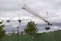 Cranes over the condominium construction site, Toronto, Ontario, Canada