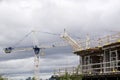 Cranes over the condominium construction site, Toronto, Ontario, Canada