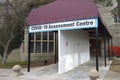 Building used as COVID - 19 assessment Centre. The outdoor tent was set up for people to the lineup