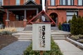 TORONTO, ONTARIO, CANADA - JANUARY 14, 2021: LITTLE FREE LIBRARY OUTSIDE HOMES IN ANNEX NEIGHBOURHOOD.