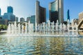 Inviting view of Nathan Filip`s square in downtown area on sunny summer beautiful day