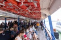 Passengers on Toronto Island Ferry during covid-19 pandemic period. Toronto, Ontario, Canada Royalty Free Stock Photo