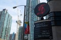 Toronto, Ontario/Canada - July 20 2018: Scotiabank Arena Signage downtown Toronto Union Station Signpost