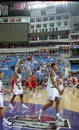 The Toronto Raptors play the Atlanta Hawks during their first NBA season at the Skydome Royalty Free Stock Photo