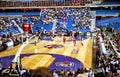 The Toronto Raptors play the Atlanta Hawks during their first NBA season at the Skydome Royalty Free Stock Photo