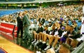 The Toronto Raptors play the Atlanta Hawks during their first NBA season at the Skydome