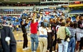 The Toronto Raptors play the Atlanta Hawks during their first NBA season at the Skydome Royalty Free Stock Photo