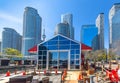 Toronto, Ontario, Canada-10 May, 2019: Famous Toronto Pier6 terminal at Quay Terminal and Yok St, a starting point for Toronto