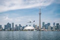 Toronto, Ontario, Canada / May 26 2018: Toronto Waterfront from Lake Ontario