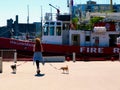 Toronto, Harbourfront. Lake Ontario with Fire Rescue Boat. Outdoors and recreation. Royalty Free Stock Photo