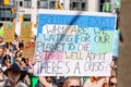 TORONTO, ONTARIO, CANADA - SEPTEMBER 27, 2019: `Fridays for Future` climate change protest. Th Royalty Free Stock Photo