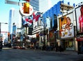 Toronto Toronto Yonge street shopping area in the spring with people Royalty Free Stock Photo
