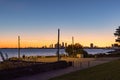 People watching the sunset over Humber Bay from West Island at Ontario Place Marina Royalty Free Stock Photo