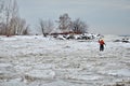 Toronto Police search the ice at Bluffers Park in response to a report of a missing person.