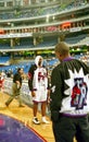 The Toronto Raptors play the Atlanta Hawks during their first NBA season at the Skydome Royalty Free Stock Photo