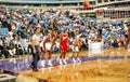 The Toronto Raptors play the Atlanta Hawks during their first NBA season at the Skydome