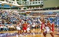 The Toronto Raptors play the Atlanta Hawks during their first NBA season at the Skydome