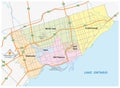 Toronto road and administrative map Royalty Free Stock Photo