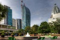 Toronto scene with fountain in the foreground Royalty Free Stock Photo