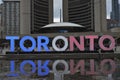 Toronto sign in Nathan Phillips Square Royalty Free Stock Photo