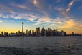 Toronto sillhouette sunset Royalty Free Stock Photo