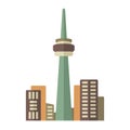 Toronto skyline flat style vector icon. Toronto city vector illustration. Royalty Free Stock Photo