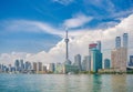 Toronto skyline over lake Ontario, Canada