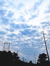 Toronto Skyline and Power Lines: Urban Perspective Royalty Free Stock Photo
