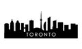 Toronto skyline silhouette. Royalty Free Stock Photo