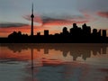 Toronto skyline at sunset Royalty Free Stock Photo