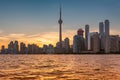 Toronto skyline at sunset, Toronto, Ontario, Canada. Royalty Free Stock Photo