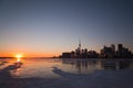 Toronto Skyline Sunset in the Winter Royalty Free Stock Photo