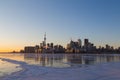 Toronto Skyline at Sunset in the Winter Royalty Free Stock Photo